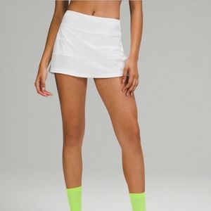 Lululemon White Pace Rival Mid-Rise Skirt